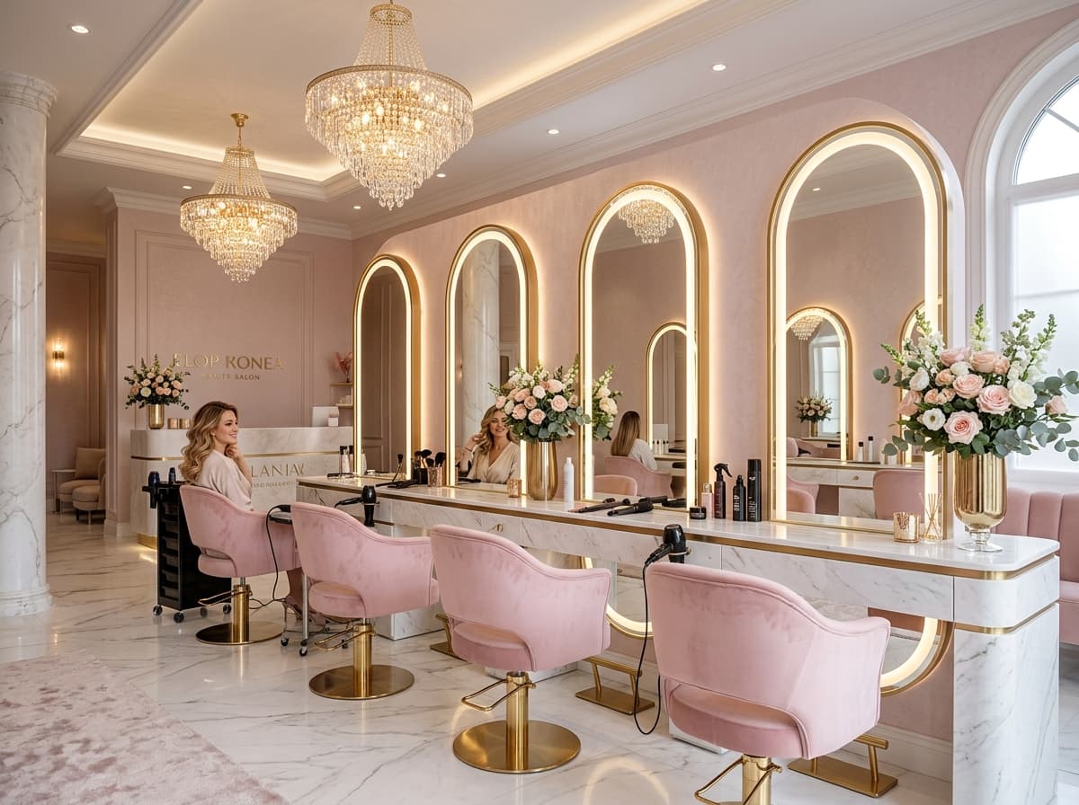 Modern luxury salon interior at Ranchi Hair port Family Salon, Lalpur